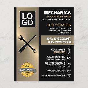 Mechanic Tools, Auto Mechanic/Repairs Advertising Flyer
