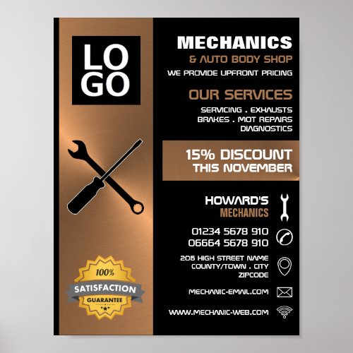 Mechanic Tools Auto MechanicRepairs Advertising Poster