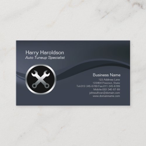 Mechanic Tools Icon Tuneup Specialist Businessard Business Card