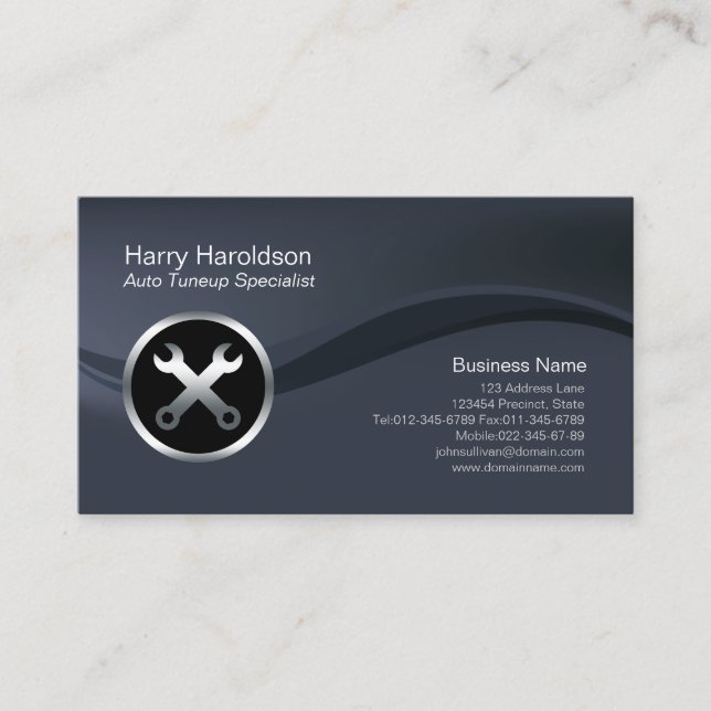 Mechanic Tools Icon Tuneup Specialist Businessard Business Card (Front)