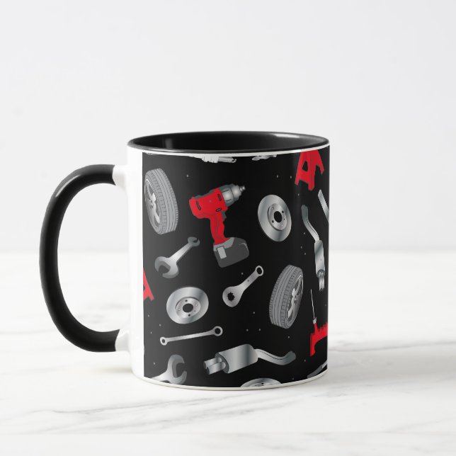 Mechanic Tools Pattern Mug (Left)