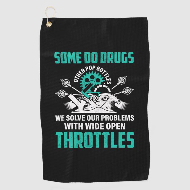 Mechanic We Solve Our Problems Golf Towel (Front)