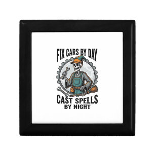 Mechanic Witch Shirt Vintage Halloween Repair Art_ Gift Box