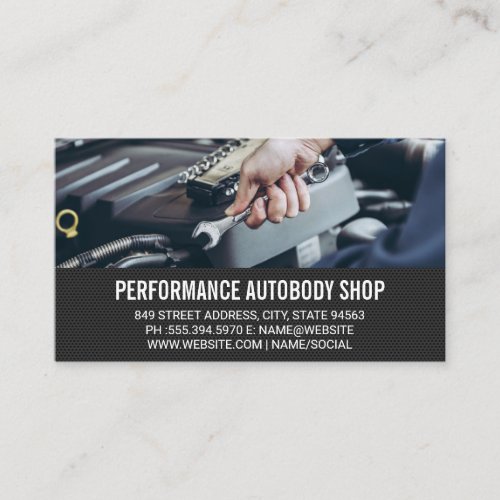 Mechanic with Wrench Business Card