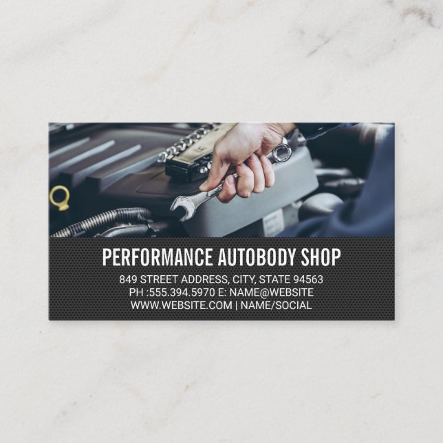 Mechanic with Wrench Business Card (Front)