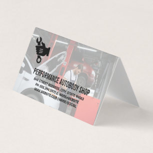 Mechanic Working on Car   Auto Repair Business Card