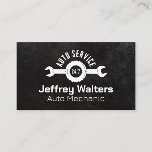 Mechanic Wrench Logo  Auto Service Business Card