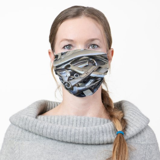 Mechanic Wrench Tools and Repair Adult Cloth Face Mask (Worn)