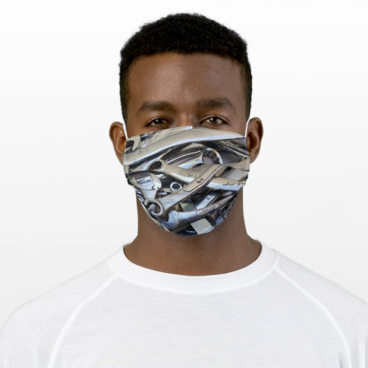 Mechanic Wrench Tools and Repair Adult Cloth Face Mask (Worn)