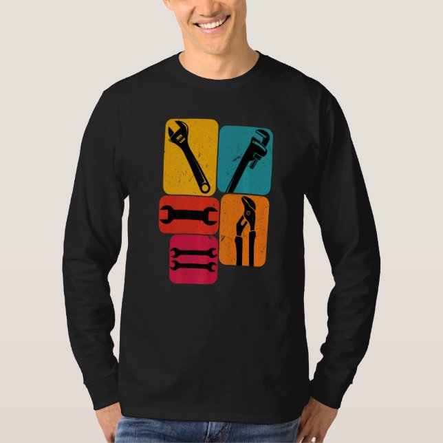 Mechanic wrenches Retro T-Shirt (Front)
