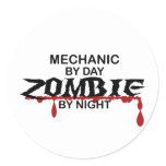 Mechanic Zombie Classic Round Sticker