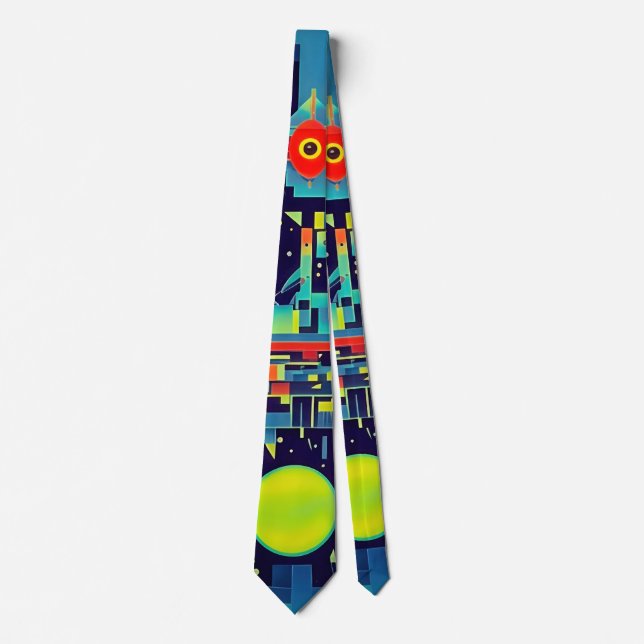 Mechanical Abstraction Watching You Neck Tie (Front)