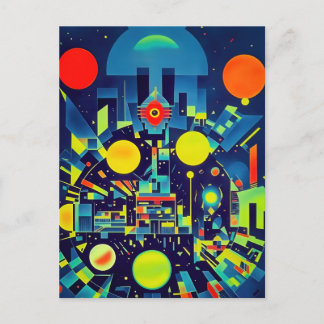 Mechanical Abstraction Watching You Postcard