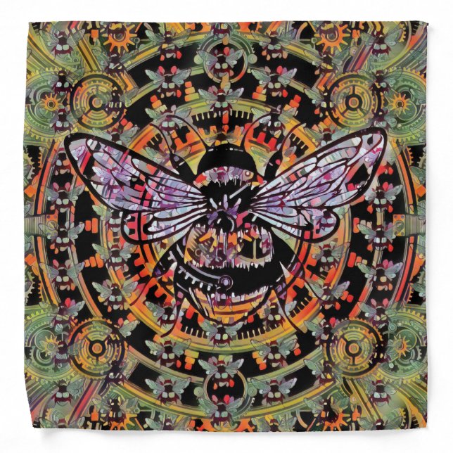 Mechanical Bee Collage  Bandana (Front)