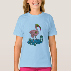 Mechanical Bird, Pink Flamingo Mecha Robot T-Shirt