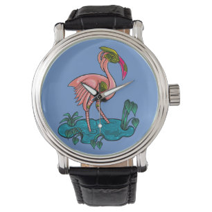 Mechanical Bird, Pink Flamingo Mecha Robot Watch