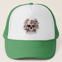 "Mechanical Bloom" – Gothic Skull with Floral Gear