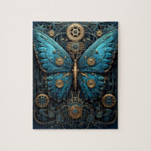 Mechanical Blue Monarch Butterfly Puzzle