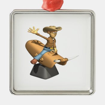 Mechanical Bull Metal Ornament by HowTheWestWasWon at Zazzle