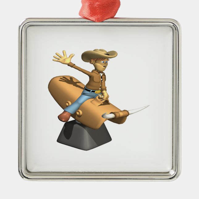 Mechanical Bull Metal Ornament (Front)