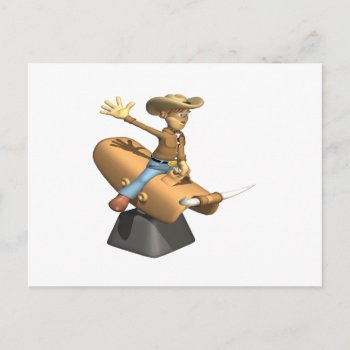 Mechanical Bull Postcard by HowTheWestWasWon at Zazzle