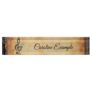 Mechanical  clef desk name plate
