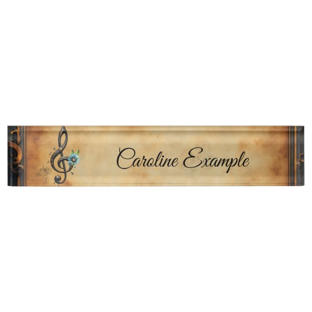 Mechanical  clef desk name plate (Front)
