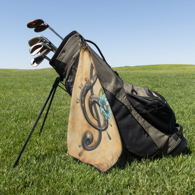 Mechanical  clef  golf towel (Green)