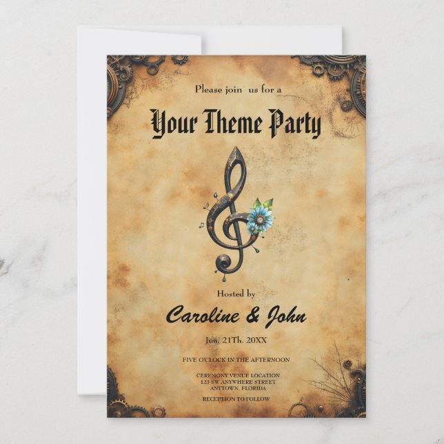 Mechanical  clef invitation (Front)