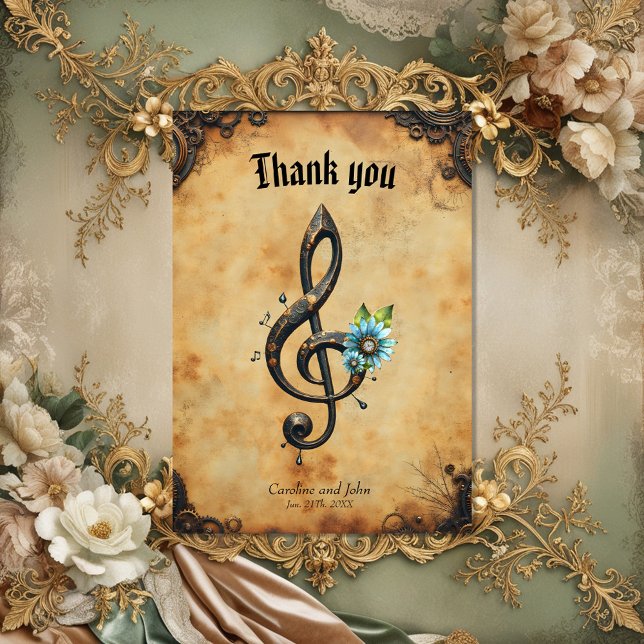 Mechanical  clef  thank you card (Creator Uploaded)