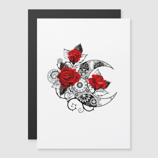 Mechanical Crescent with Red Roses (Front/Back)