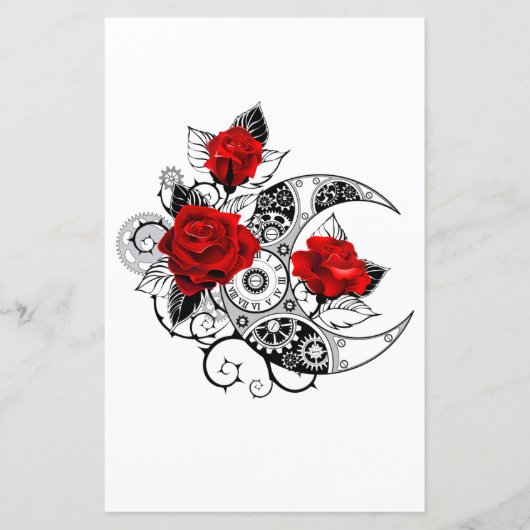 Mechanical Crescent with Red Roses (Front)