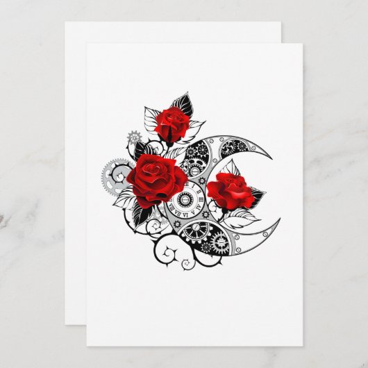 Mechanical Crescent with Red Roses (Front/Back)