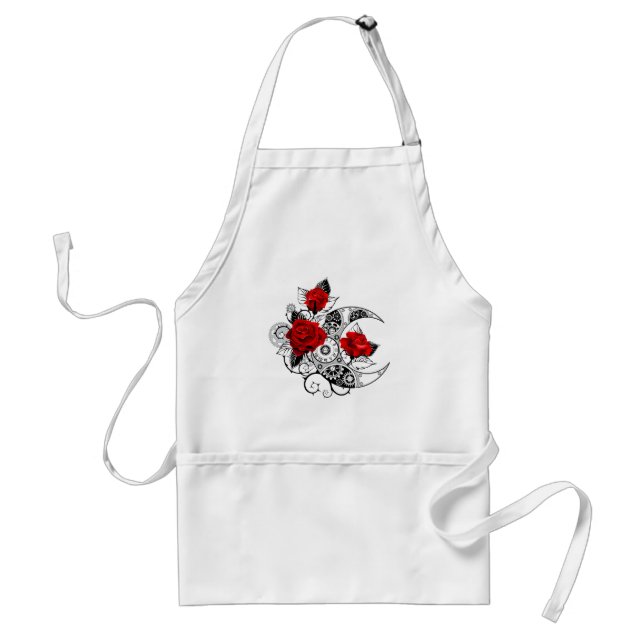 Mechanical Crescent with Red Roses Adult Apron (Front)