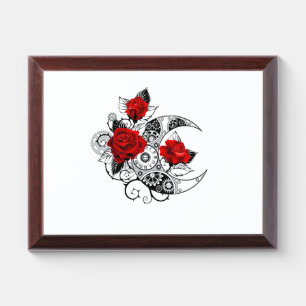 Mechanical Crescent with Red Roses Award Plaque