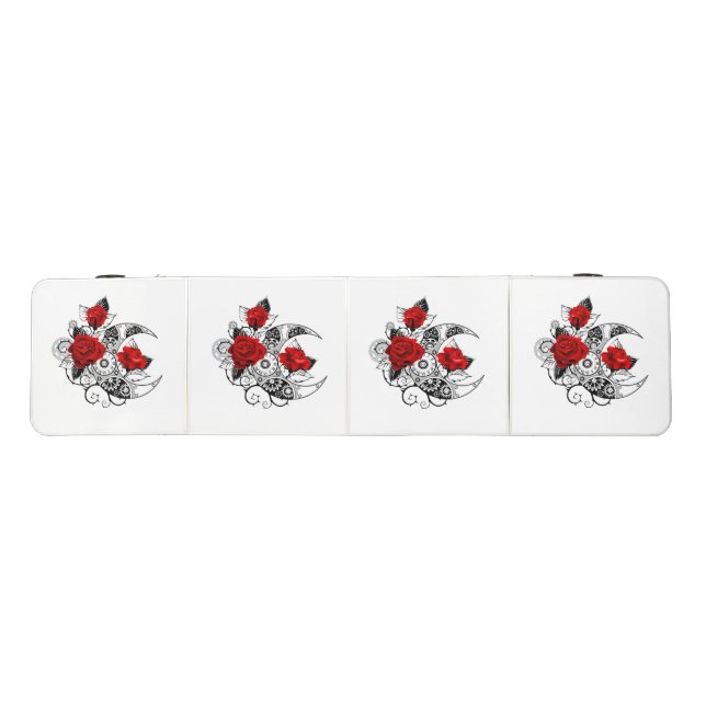 Mechanical Crescent with Red Roses Beer Pong Table (Top)