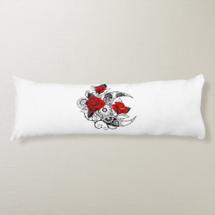 Mechanical Crescent with Red Roses Body Pillow