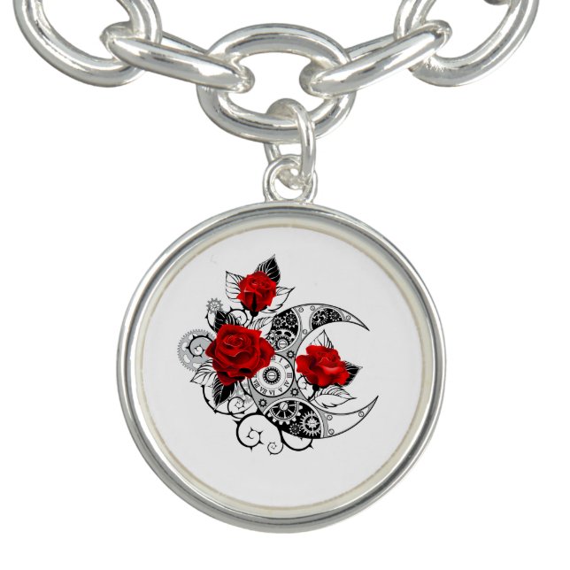 Mechanical Crescent with Red Roses Bracelet (Design)