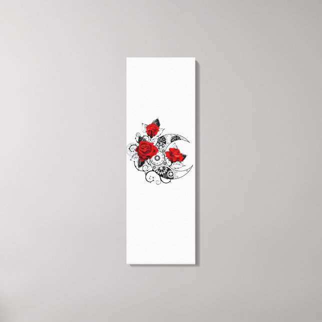 Mechanical Crescent with Red Roses Canvas Print (Front)