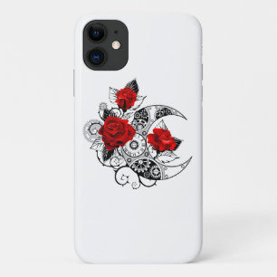 Mechanical Crescent with Red Roses iPhone 11 Case