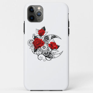 Mechanical Crescent with Red Roses iPhone 11 Pro Max Case