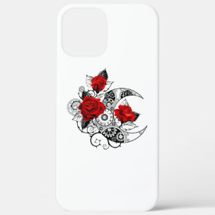 Mechanical Crescent with Red Roses iPhone 12 Pro Max Case