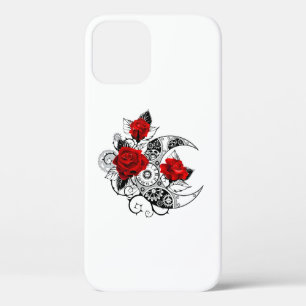 Mechanical Crescent with Red Roses iPhone 12 Pro Case