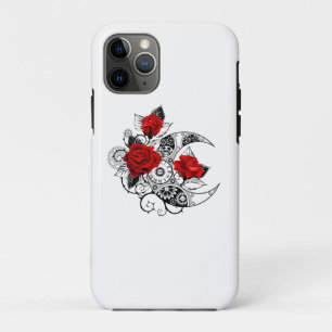Mechanical Crescent with Red Roses iPhone 11 Pro Case