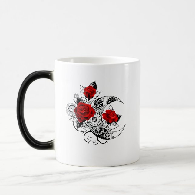Mechanical Crescent with Red Roses Color Morph Mug (Left)