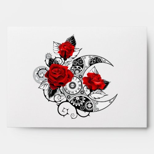 Mechanical Crescent with Red Roses Envelope