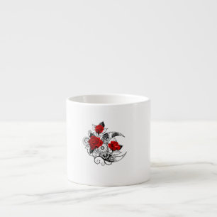 Mechanical Crescent with Red Roses Espresso Cup