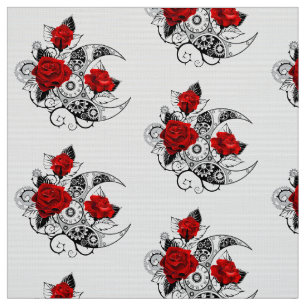 Mechanical Crescent with Red Roses Fabric