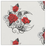 Mechanical Crescent with Red Roses Fabric