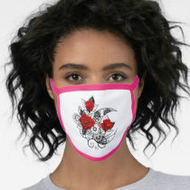 Mechanical Crescent with Red Roses Face Mask